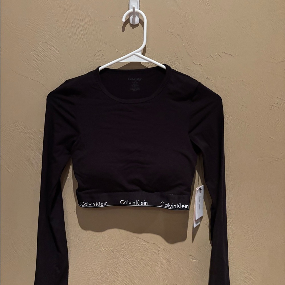 Calvin Klein Black Long Sleeve Crop Top